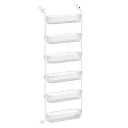 Songmics Home - Over the Door Pantry Organizer, 6-Tier Kitchen Pantry Door Organizer with Adjustable Tall Baskets, Hanging Spice Rack - Transparent