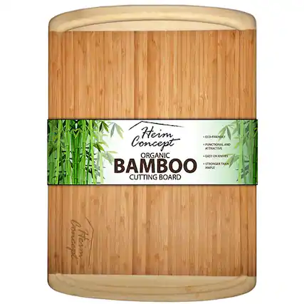 ORGANIC BAMBOO CUTTING BOARD
ECO-FRIENDLY
FUNCTIONAL AND ATTRACTIVE
EASY ON KNIVES
STRONGER THAN MAPLE
Heim Concept