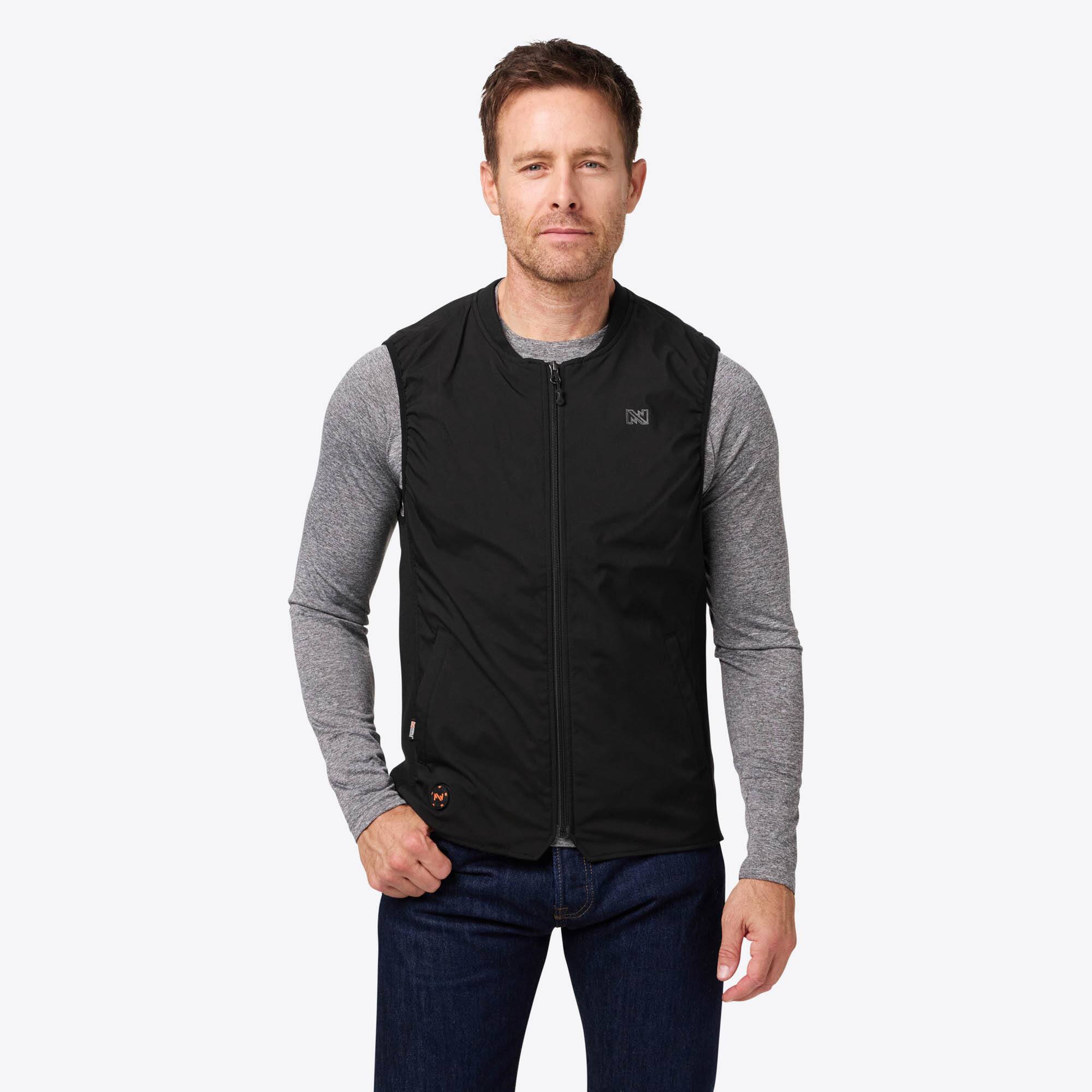 Front. Mobile Warming - Unisex Peak Heated Vest - Black.