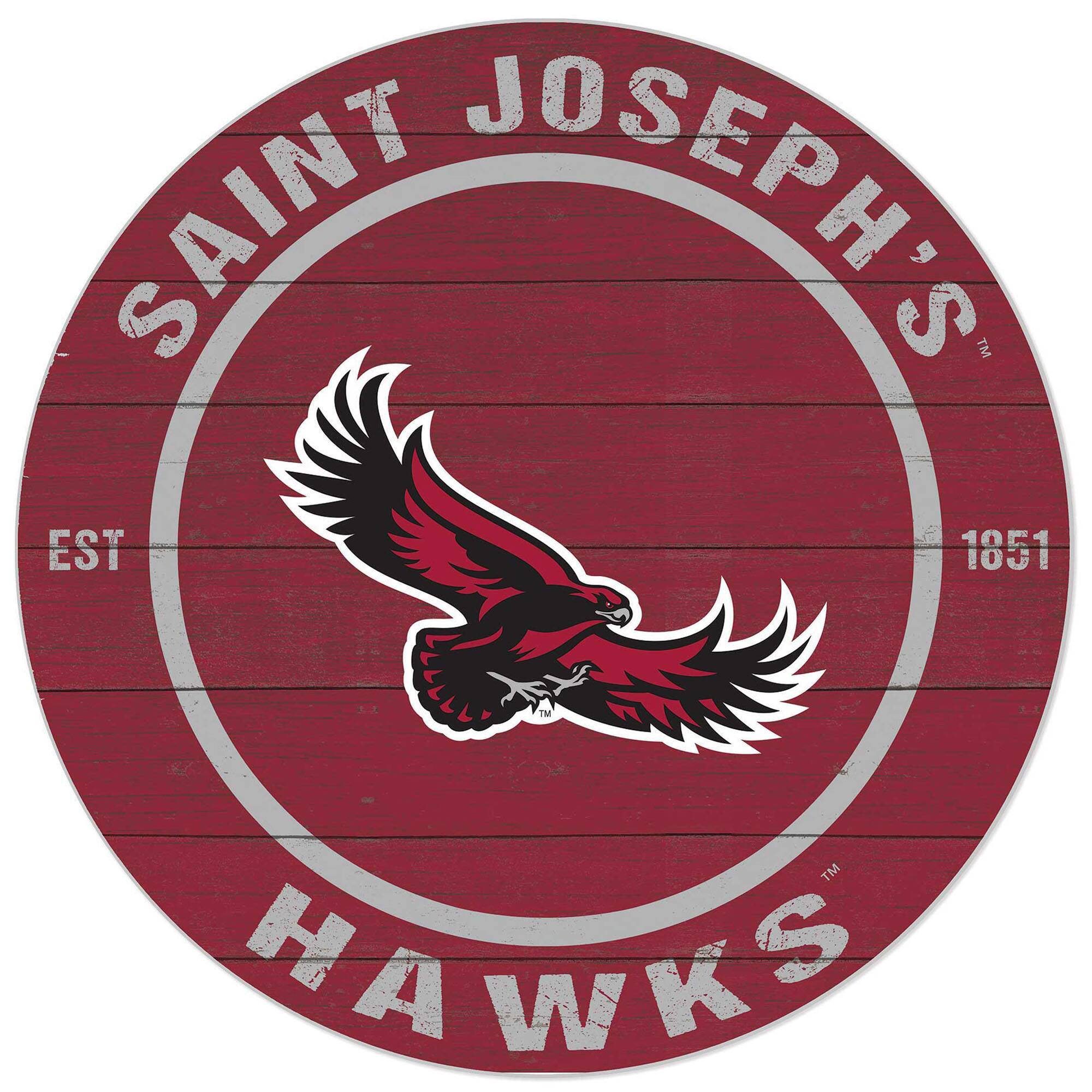 Crimson Saint Joseph's Hawks 20'' x 20'' Indoor/Outdoor Circle Sign