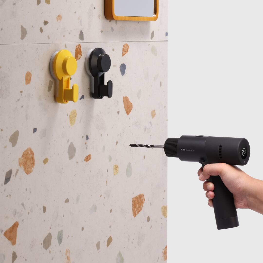 Alt View 17. HOTO - 12V Brushless Drill, Digital Display, 30 Precision Gears, Variable Speed. 18 Screw & Drill Bits - Black.