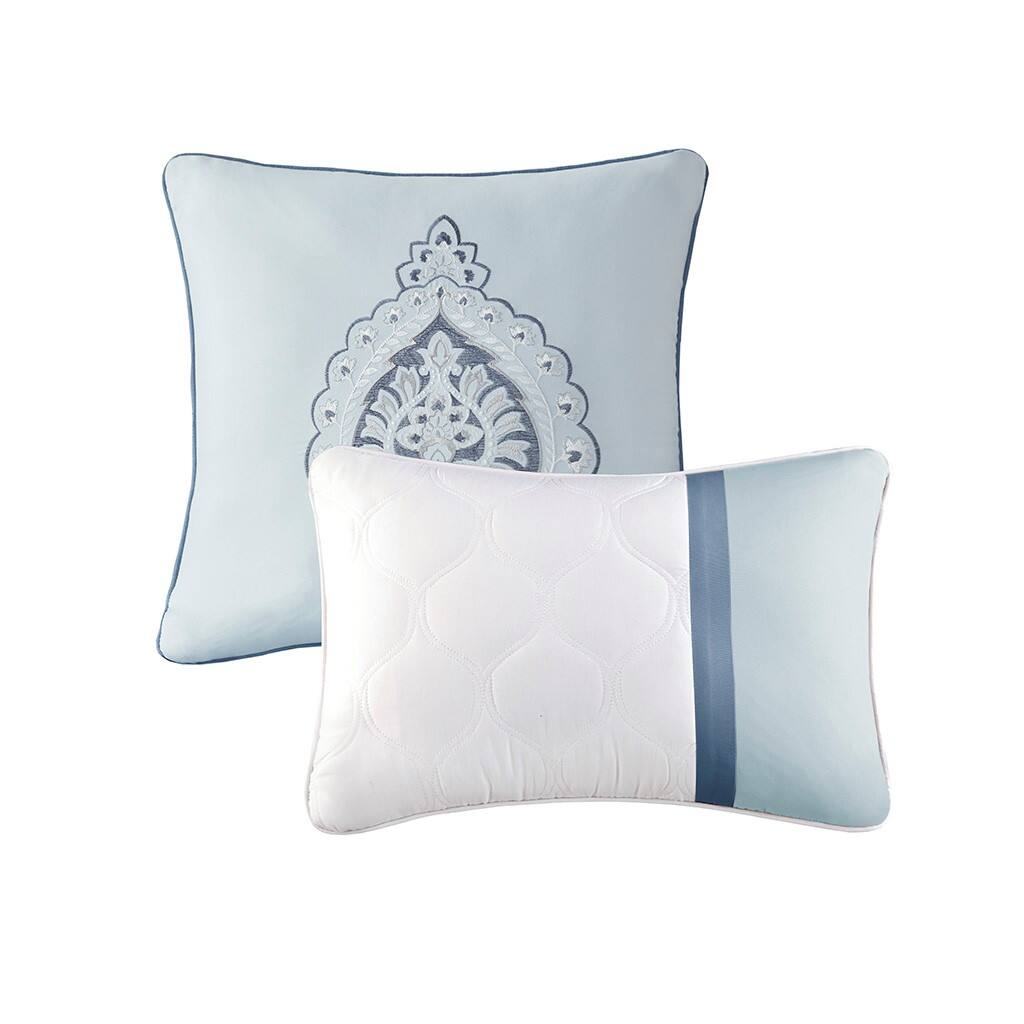 Alt View 3. Gracie Mills - Gracie Mills Ronny 8-Piece Damask-Inspired Comforter Set - Blue.