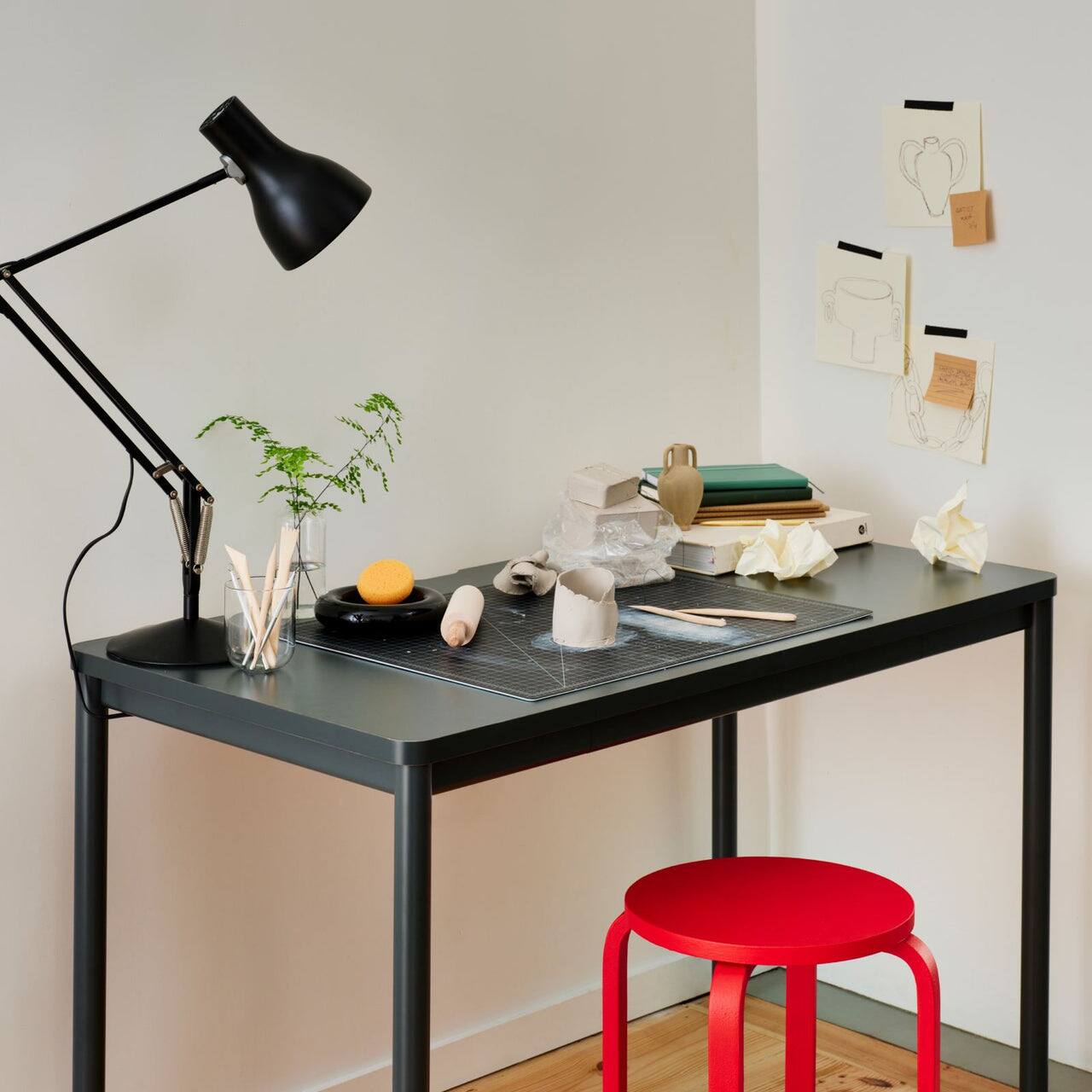 Back. Branch Furniture - Branch 36" Daily Desk – Functional Home Office Desk with Timeless Design, Rounded Corners & Built-in Cable Notch - Charcoal.