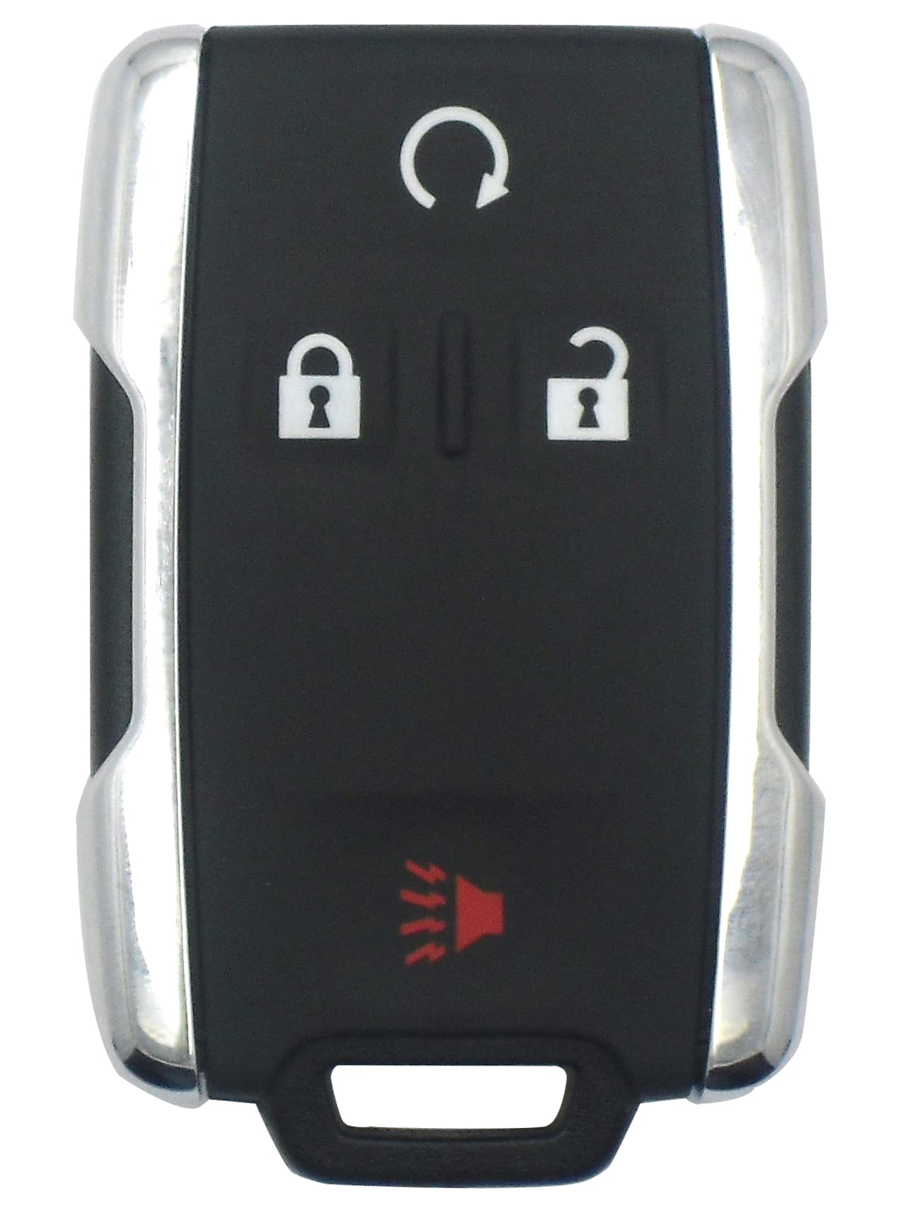 Front. Car Keys Express - GM Keyless Entry Remote - 4 Buttons (Lock, Unlock, Remote Start, and Panic) - Black.