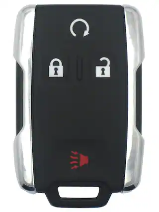Front. Car Keys Express - GM Keyless Entry Remote - 4 Buttons (Lock, Unlock, Remote Start, and Panic) - Black.