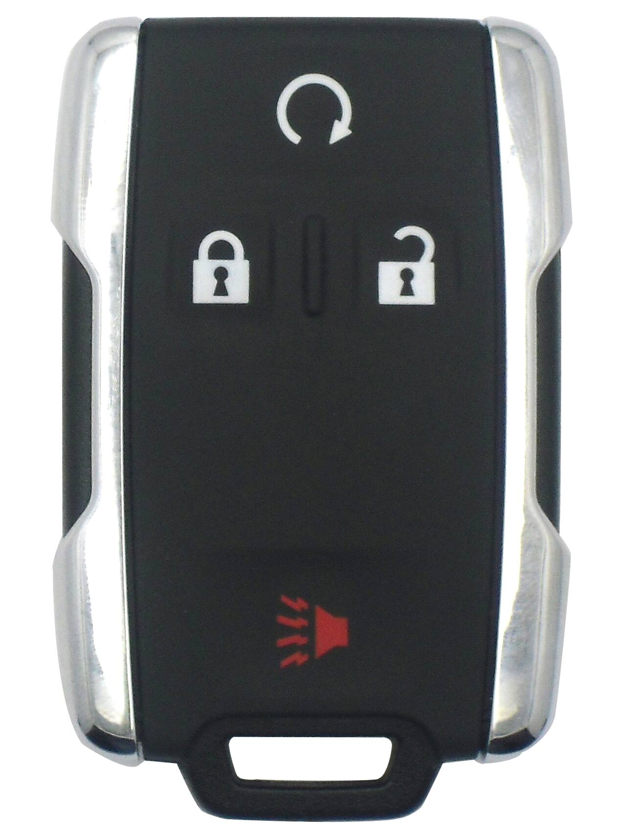 Front. Car Keys Express - GM Keyless Entry Remote - 4 Buttons (Lock, Unlock, Remote Start, and Panic) - Black.
