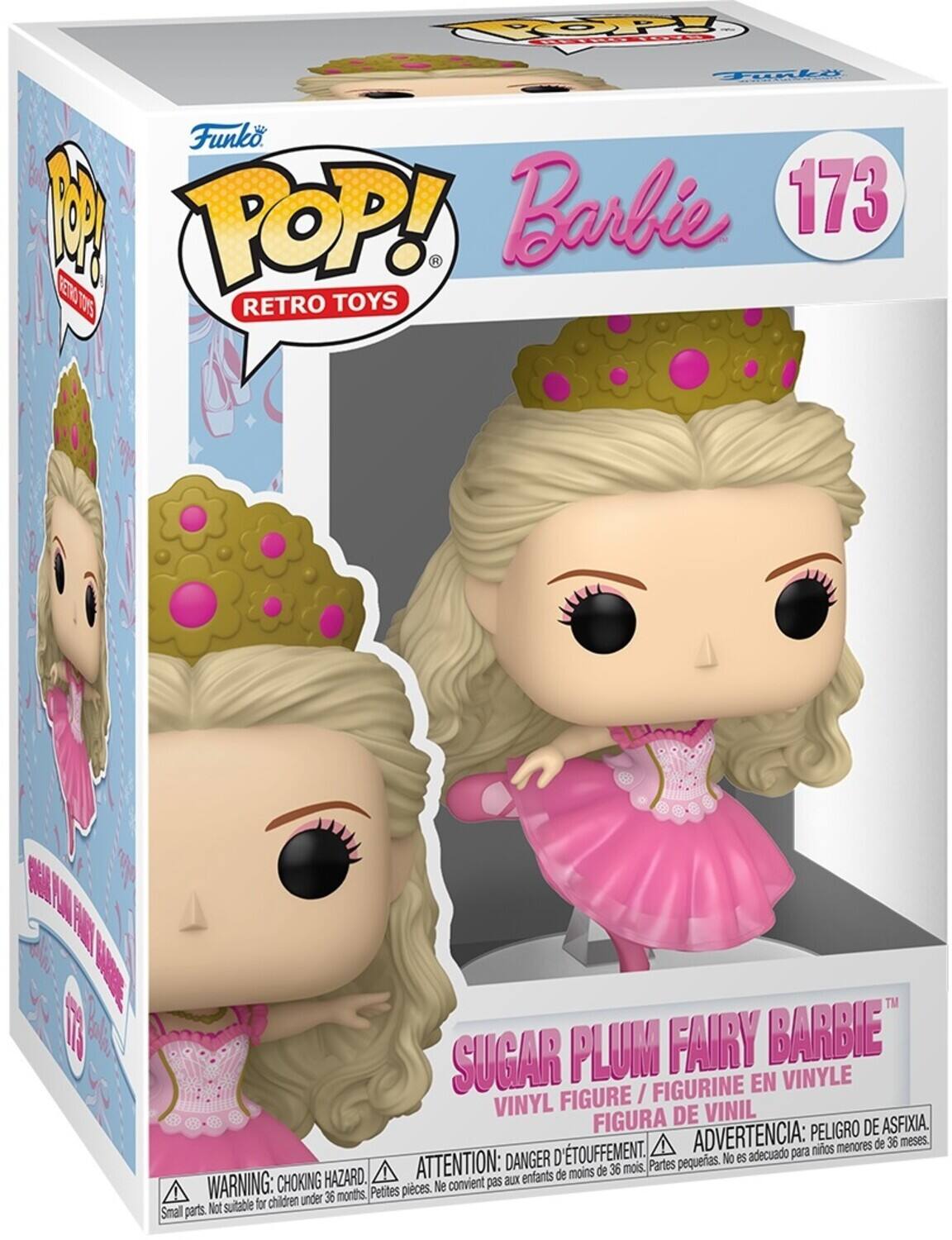 POP!  
Funko CREA POP! Barbie 173 RETRO TOYS  
SUGAR PLUM FAIRY BARBIE FIGURINE EN VINYLE FIGURE / VINYL DE VINIL FIGURA DE VINIL  
PELIGRO DE ASFIXIA. D'TOUFFEMENT. ADVERTENCIA: adecuado para nios menores de 36 meses, DANGER petites. No es HAZARD. ATTENTION: aux enfants de moins de 36 mois.  
WARNING: CHOKING HAZARD. Small parts. Not suitable for children under 36 months.