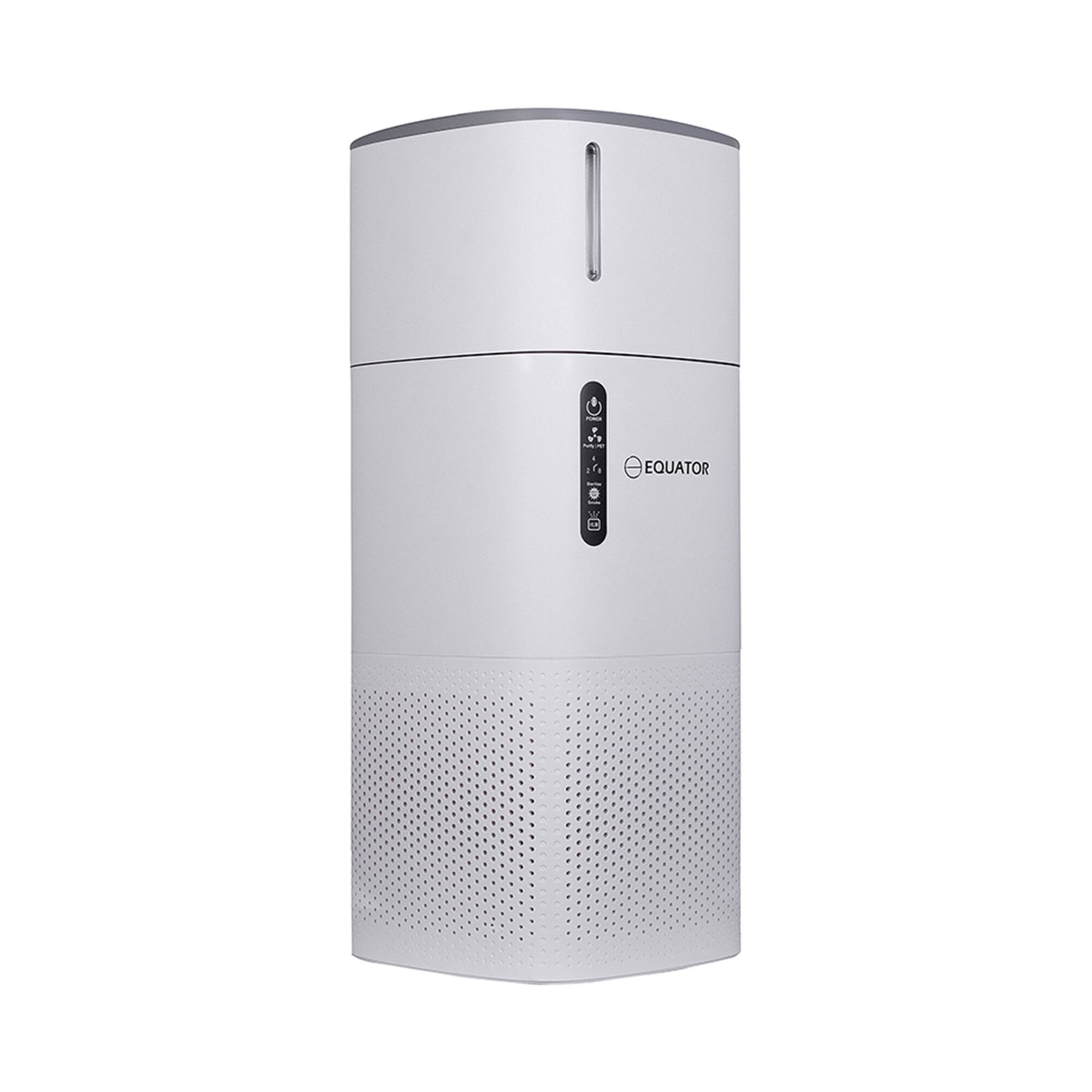Alt View 4. Equator - Equator HEPA Air Purifier with Sterilizer Ionizer Humidifier Odor Lock PET Dander Large Room 450 sq. ft HEPA Filter 110V - White.