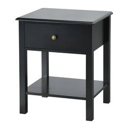 Costway - End Table Nightstand Storage Display Drawer Shelf Beside Bedroom - Black