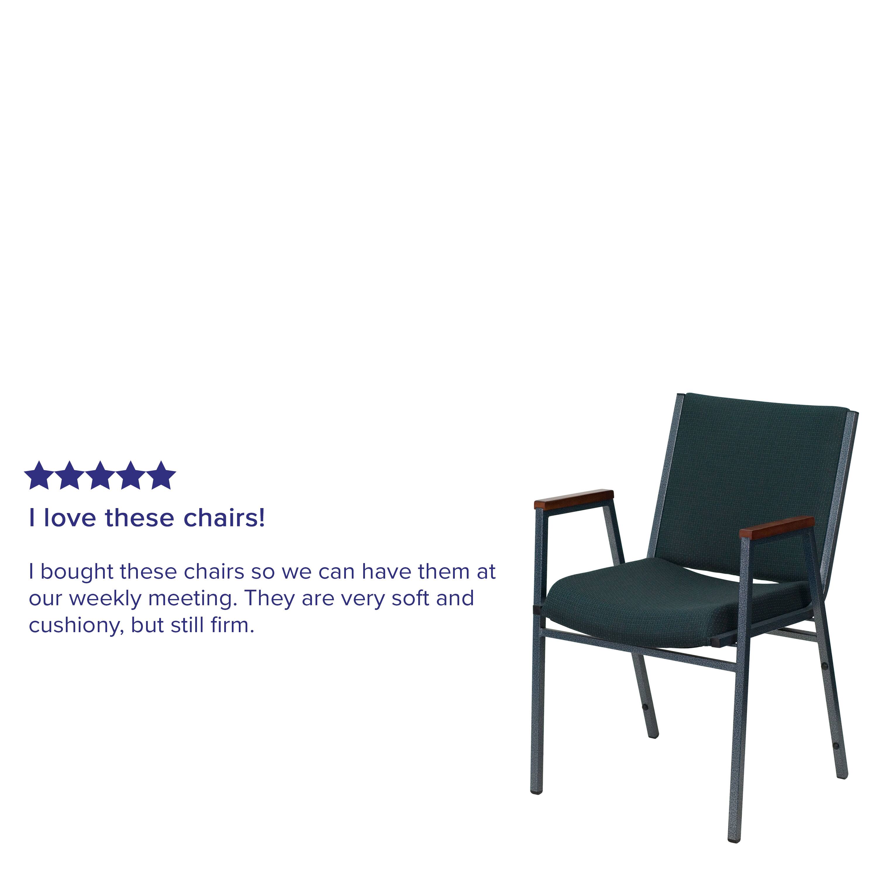 I love these chairs!  
I bought these chairs so we can have them at our weekly meeting. They are very soft and cushiony, but still firm.