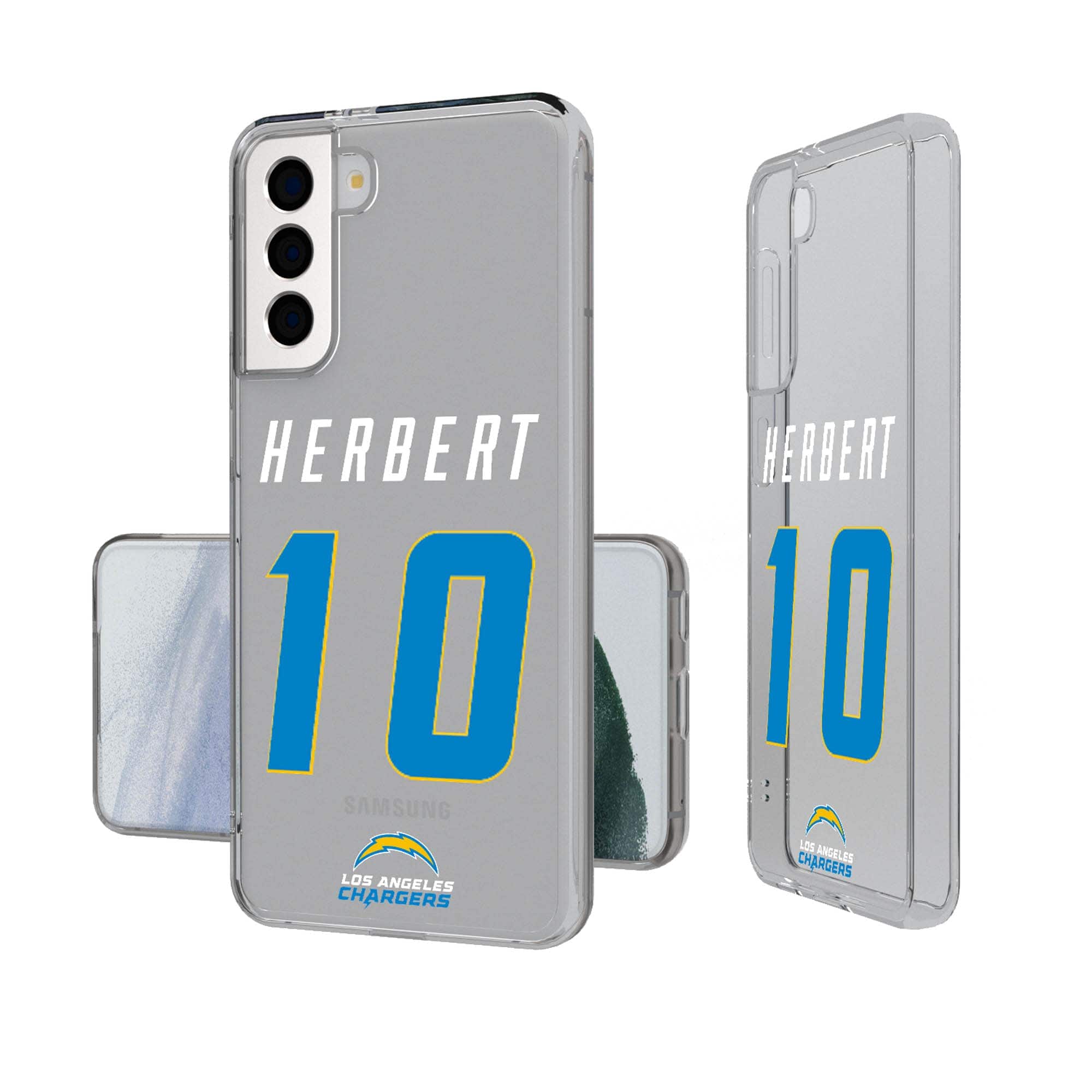 Keyscaper - Justin Herbert Los Angeles Chargers Galaxy Clear Case - S23 - Multicolor