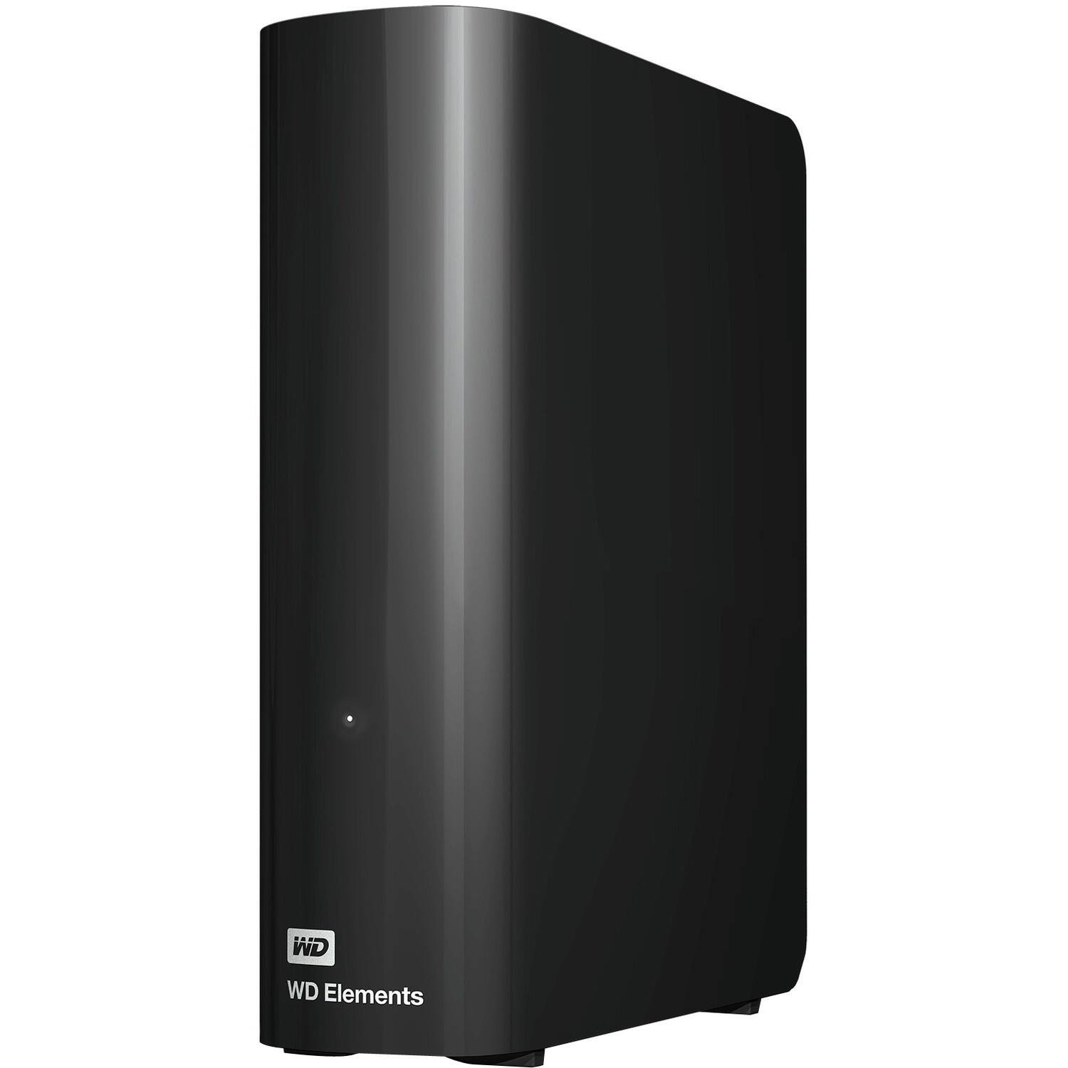 Left. Western Digital - WD Elements 12TB USB 3.0 Desktop External Hard Drive WDBWLG0120HBK-NESN Black - Black.