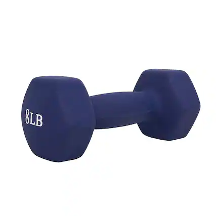 Front. Sunny Health & Fitness - Neoprene Dumbbell Set (Pair) - 8 LB - Blue.