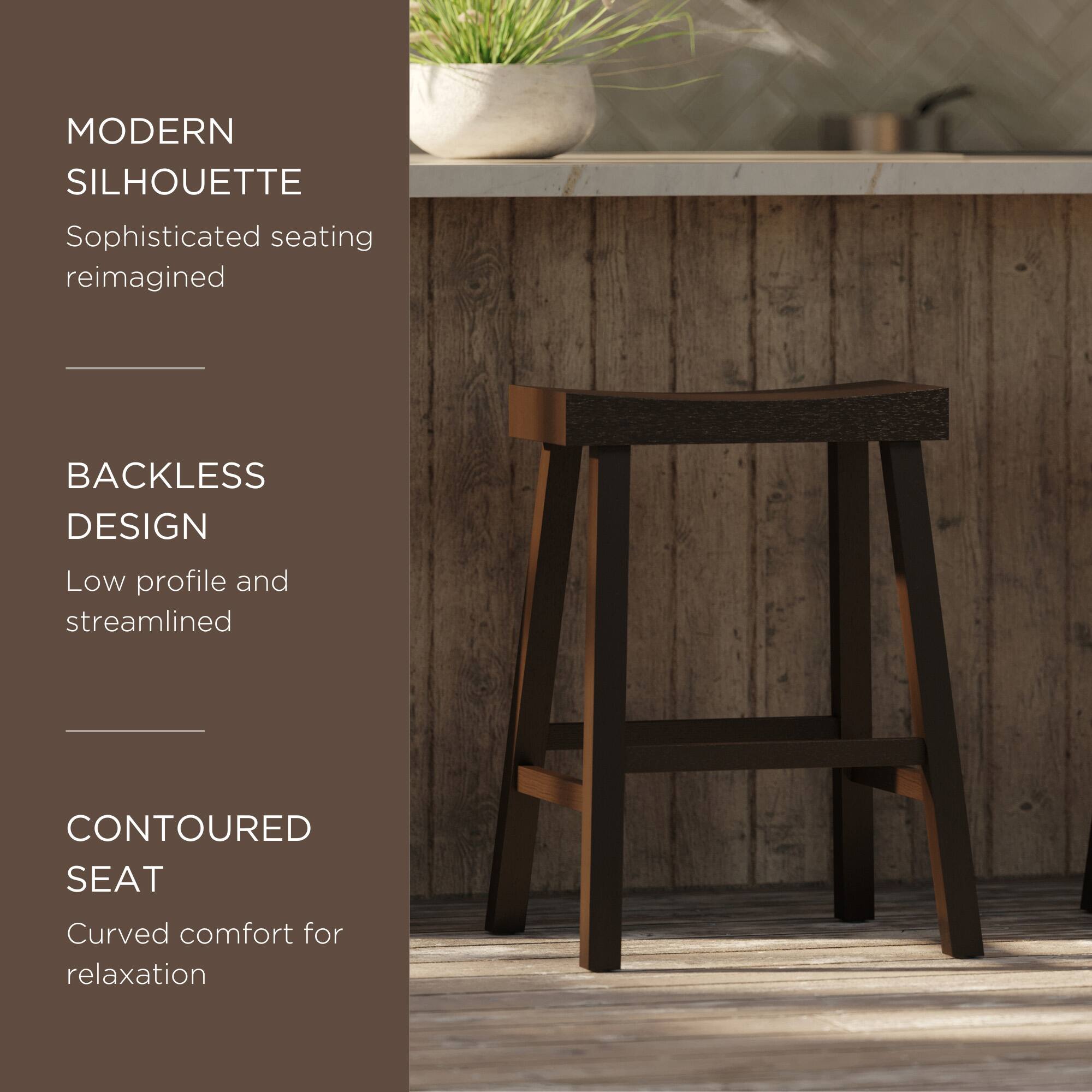 MODERN SILHOUETTE  
Sophisticated seating reimagined  

BACKLESS DESIGN  
Low profile and streamlined  

CONTOURED SEAT  
Curved comfort for relaxation