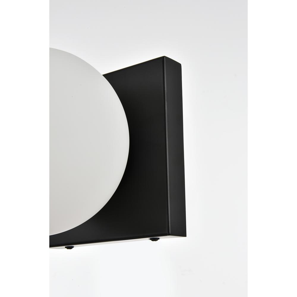 Alt View 1. Living District - Jaylin 1 light Black and frosted white Bath Sconce - Black And Frosted White.