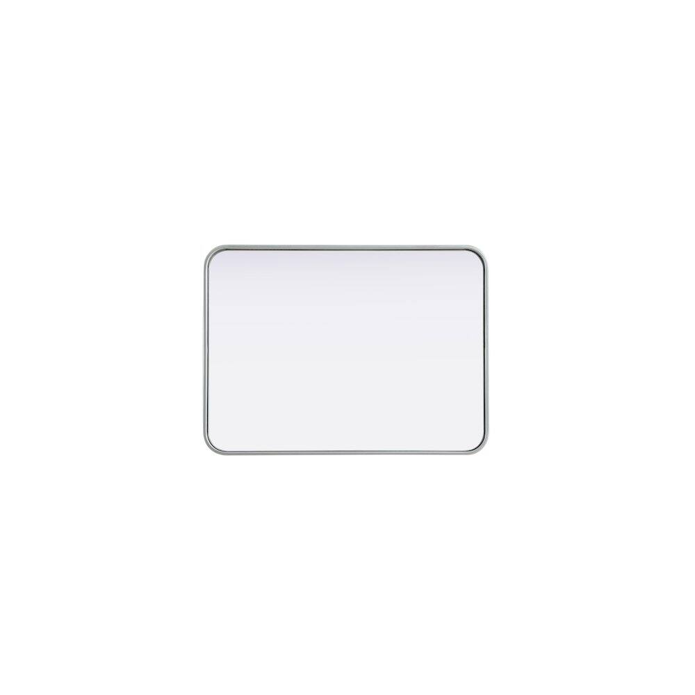 Alt View 4. Elegant Decor - Contour Metal Rectangle Mirror 22x30 in Silver - Silver.