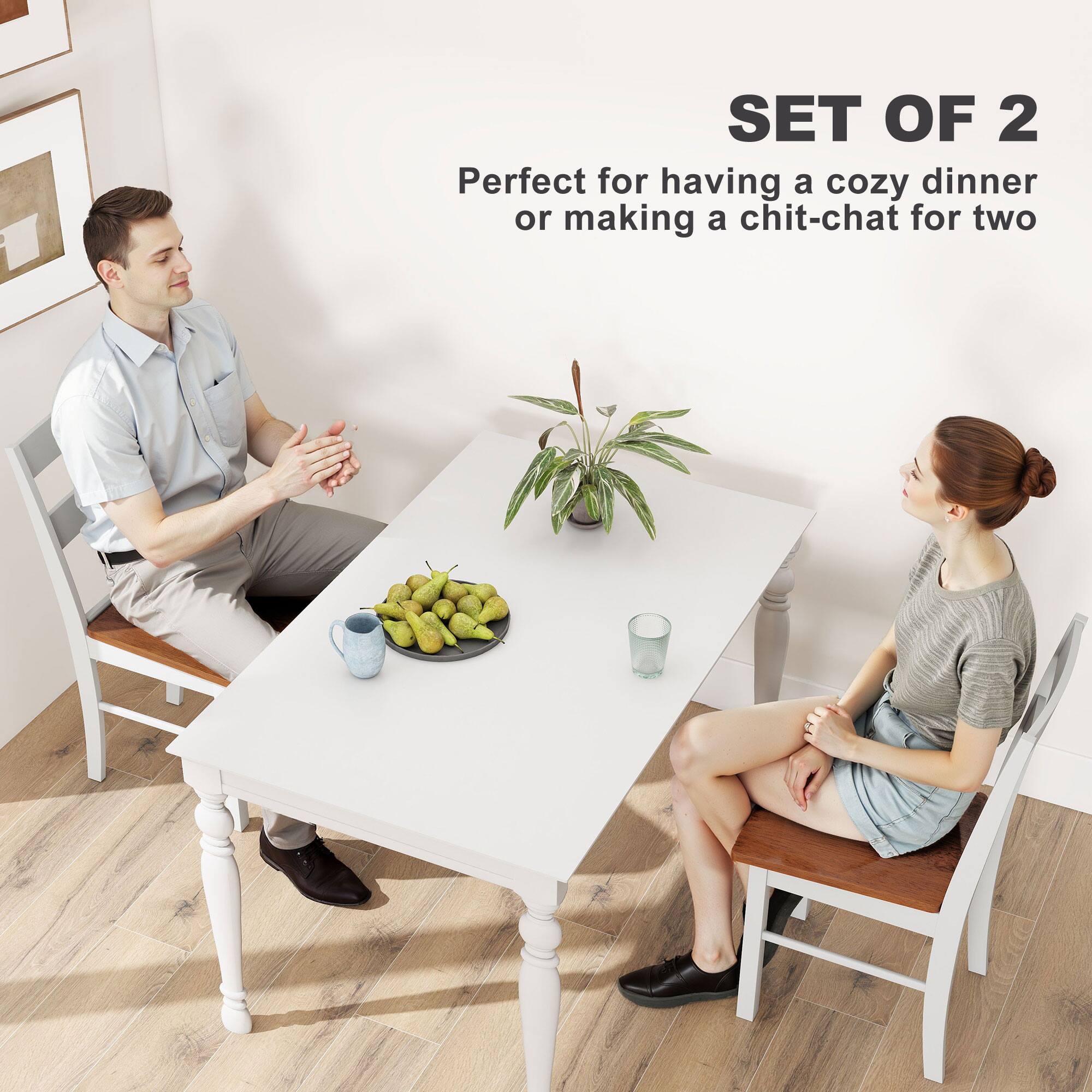 SET OF 2  
Perfect for having a cozy dinner or making a chit-chat for two