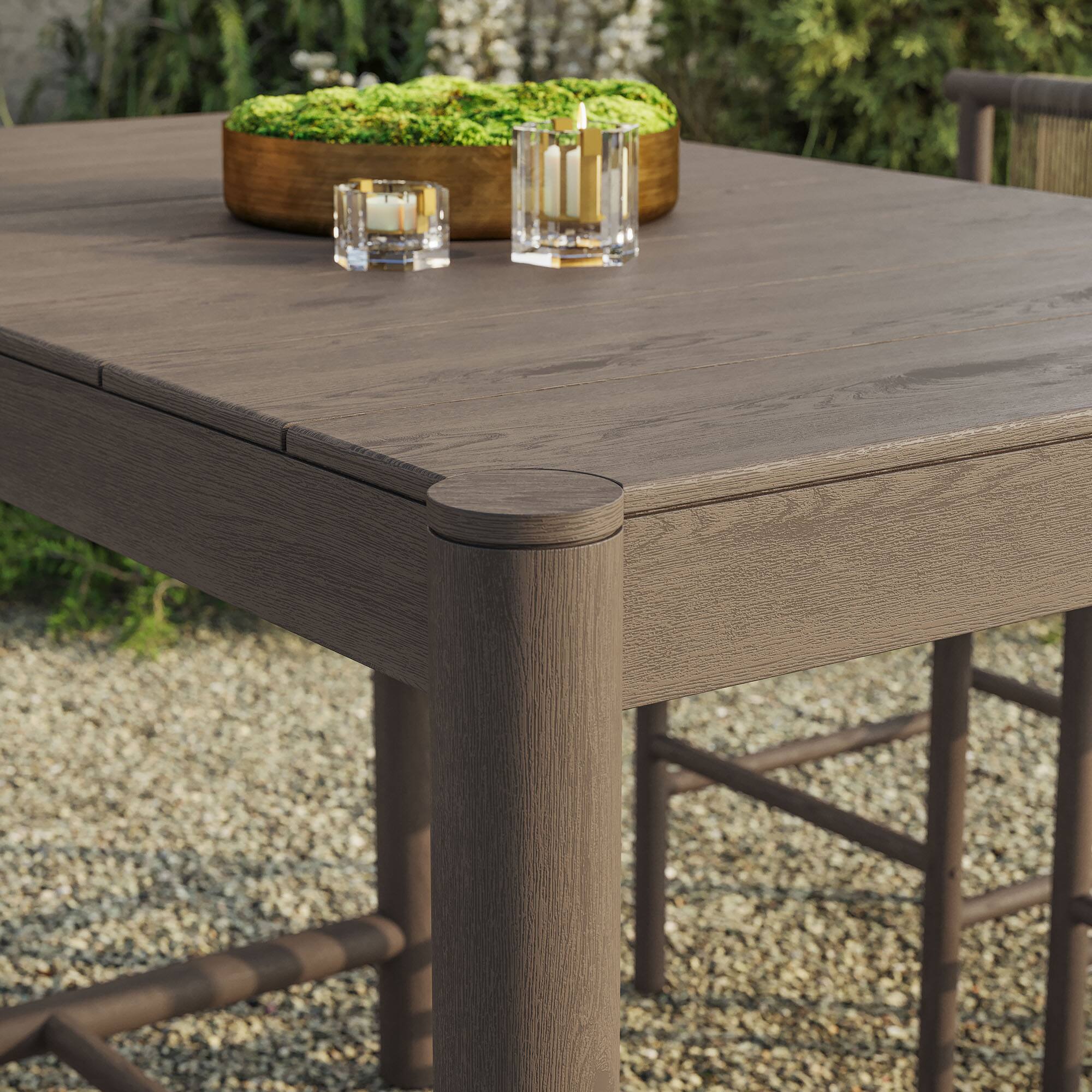 Alt View 1. Modway - Eleni Rectangle 56-Inch Outdoor Teak Wood Rectangular Bar Table by Modway - Weathered Gray Teak.