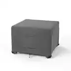 Front. KHOMO GEAR - Heavy-Duty Small Ottoman Cover, Waterproof Outdoor Furniture Protector, Fade & Weather Resistant - Grey.