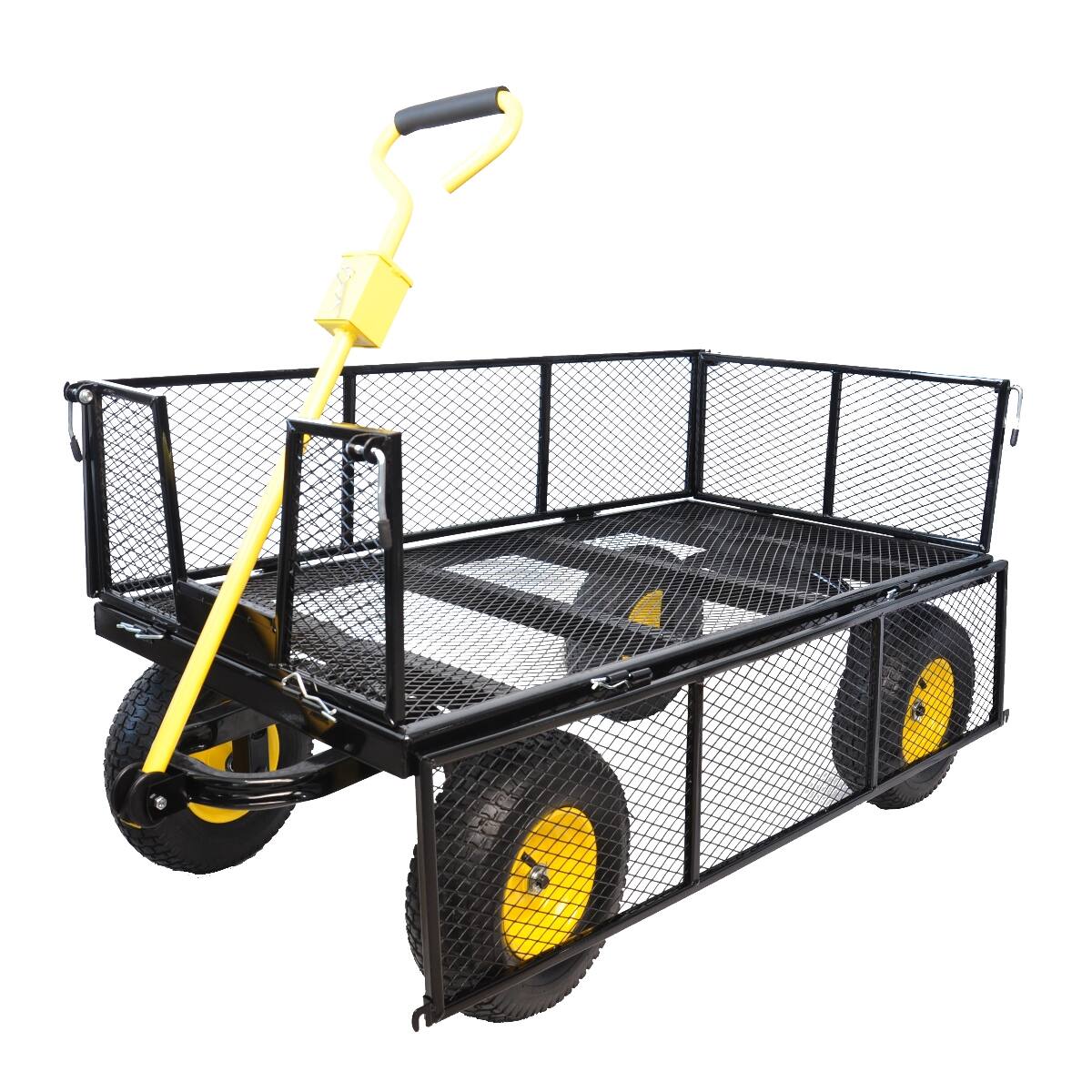 Alt View 3. Loheer - Loheer Heavy Duty Garden Cart with Pneumatic Tires, 880 lb Static Load, Black and Yellow.