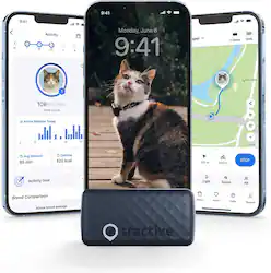 Tractive - Smart Cat GPS Tracker | Location & Activity Tracker | Includes 6 Month Subscription - Dark Blue - Front_Zoom