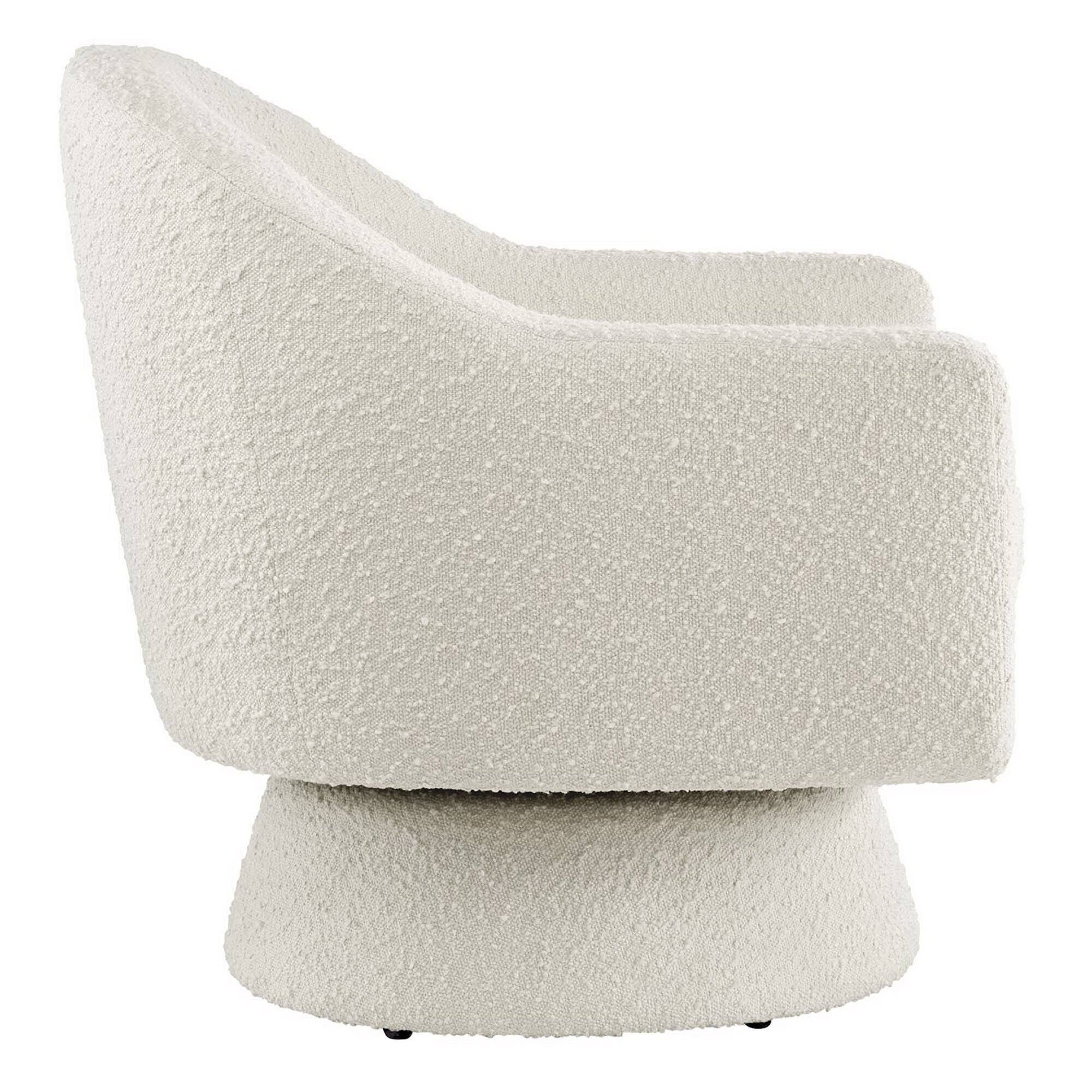 Alt View 2. Modway - Astral Boucle Fabric Swivel Chair by Modway - Ivory.