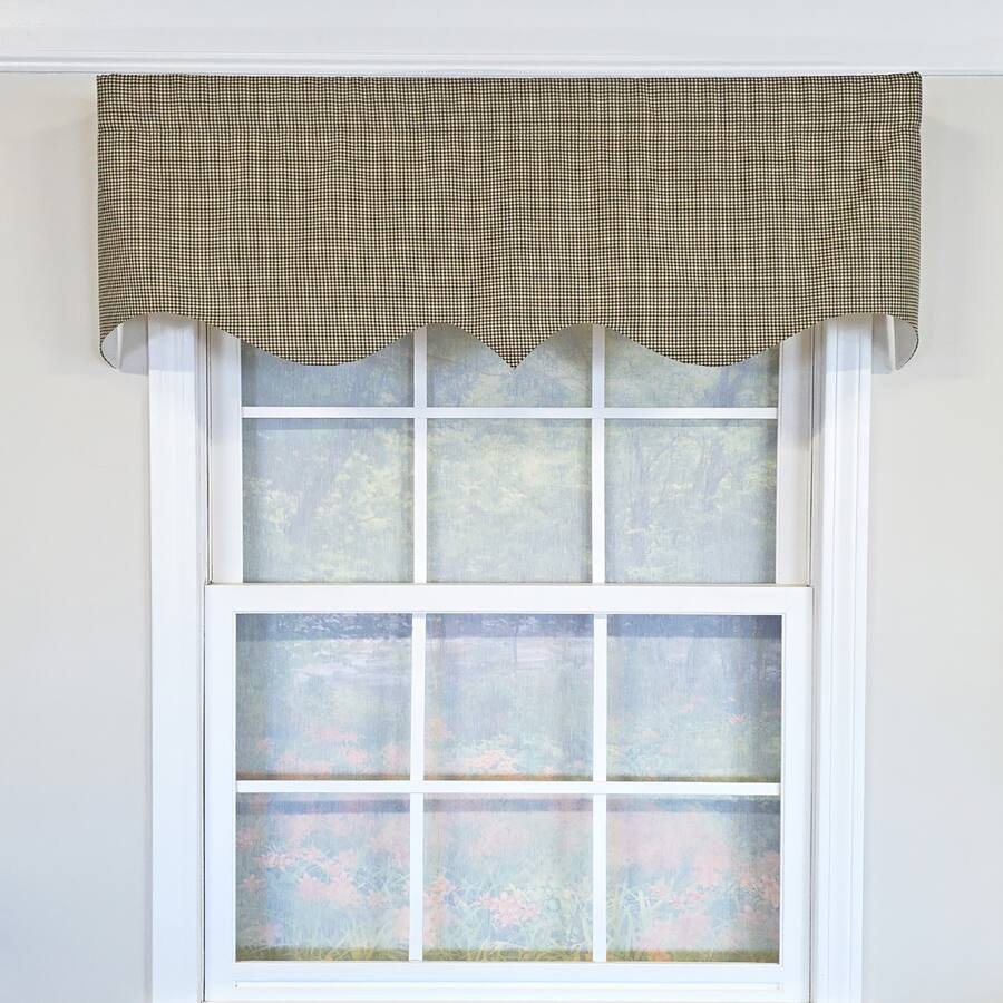Window Valance Pin RLF Home 100% Cotton Pin Check Regal Fully lined Windows Rod Pocket ...