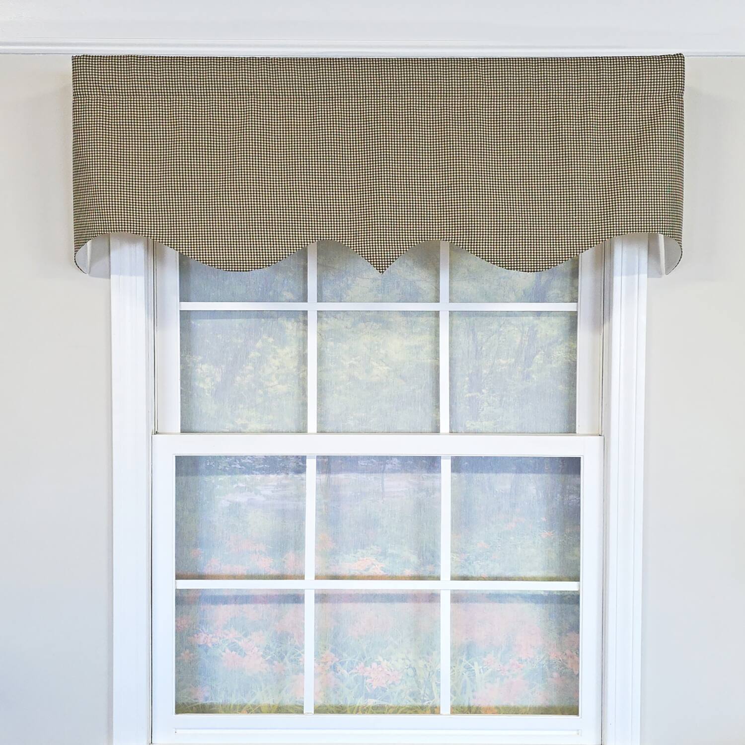 RLF Home 100% Cotton Pin Check Regal Fully lined Windows Rod Pocket ...