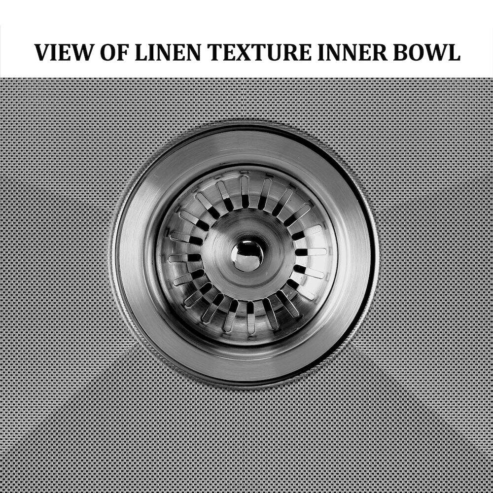 VIEW OF LINEN TEXTURE INNER BOWL