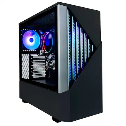 Front. Periphio - Periphio Reaper Gaming PC Desktop - AMD Ryzen 7 CPU, Vega 8 Graphics, 32GB RAM, 1TB Storage-WiFi Built-In-Win 11 Gaming - Black.