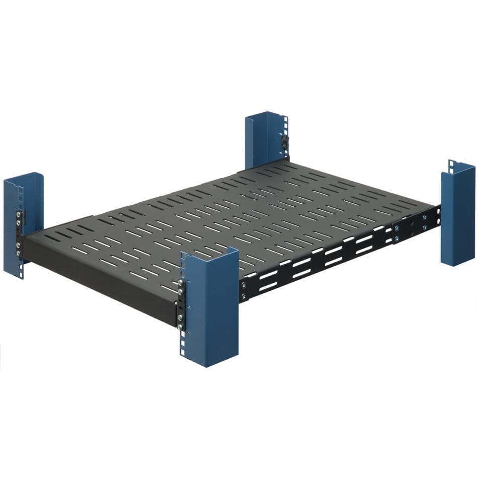 RackSolutions - 2U Heavy Duty Fixed Shelf 28in (D) 900lb Capacity - Black