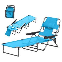 Resenkos - Premium Foldable Recliner Chair, Comfortable Lounge Seat With Backrest, Ideal - Light Blue