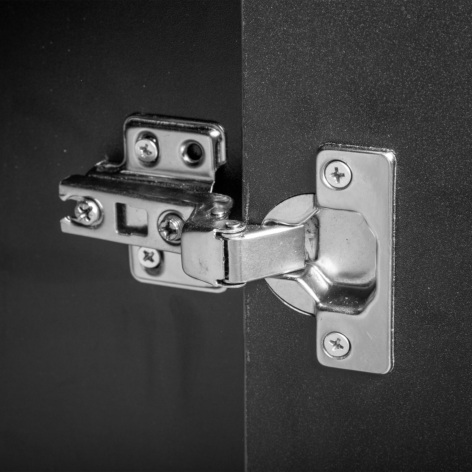 Alt View 6. Winado - Salon Corner Storage Cabinet Wall Mount Salon Station with Lockable Drawer, Bottom Cabinet, Hair Dryer Holder for Barber - Black.