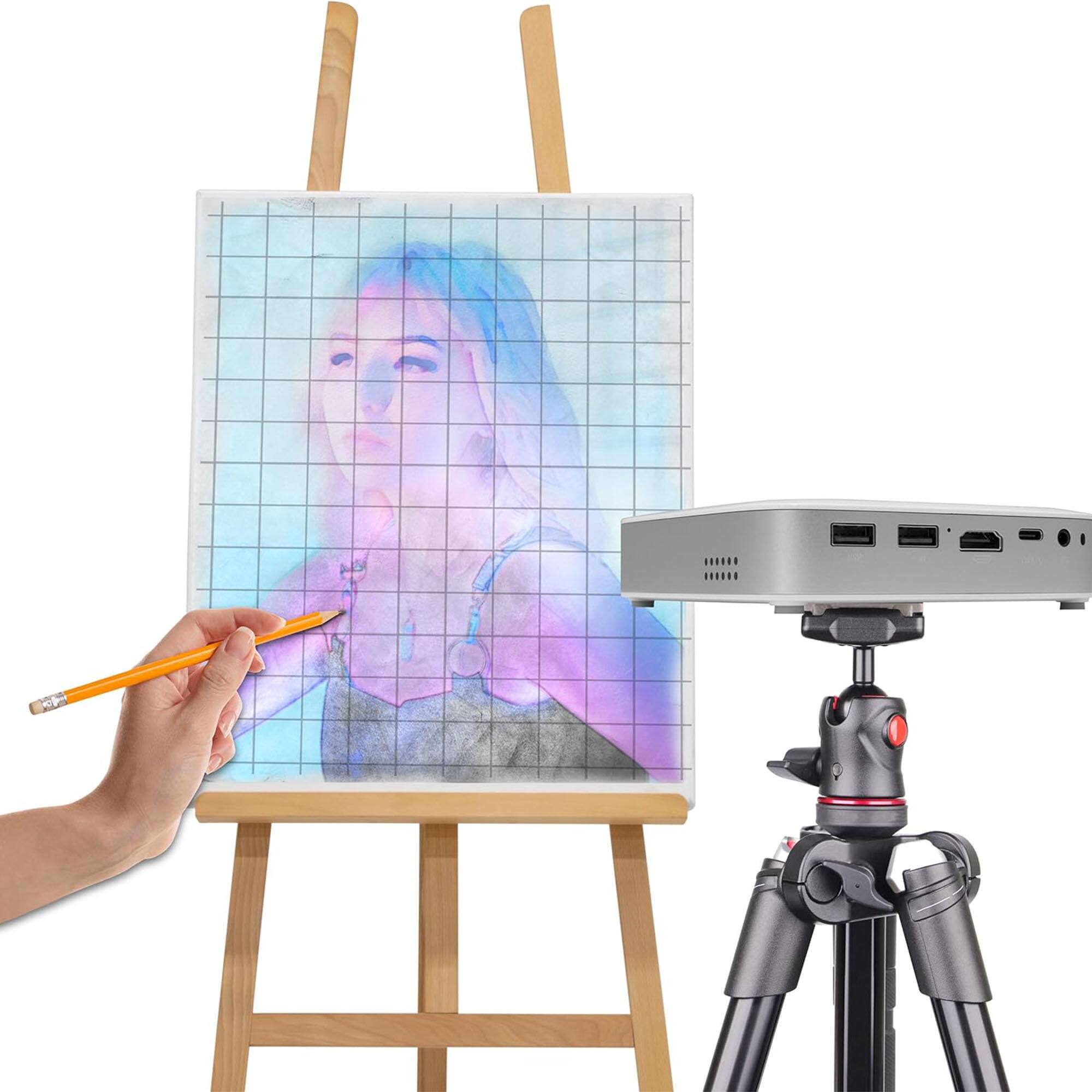 Alt View 7. Artograph - Artograph Smart HD Digital Art Projector with Remote, Wi Fi, and Case, White - White.