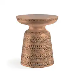 Simpli Home - Toby 17W Round Tribal Bell Accent Table - Antique Copper