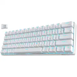 TECH SAFARI - Rk61 Wireless 60 Mechanical Gaming Ultra-compact 60 Keys With Software blue - White
