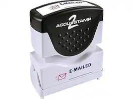 Accu-Stamp - 2 E-Mailed Rectangle Pre-Inked Stamp, Ink, 1 5/8 x 1/2" - Blue and Red