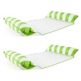 Aqua - Monterey Water Inflatable 4-in-1 Pool Hammock Lounger, Lime Green (2 Pack) - Lime green/white
