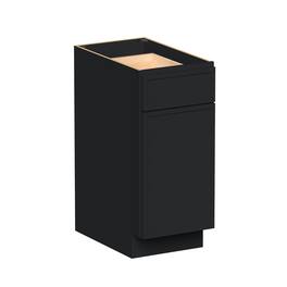 Boyel Living - 15-in W x 34.5-in H x 24-in D Shaker RTA Kitchen Base Cabinet with Soft-Close - Black