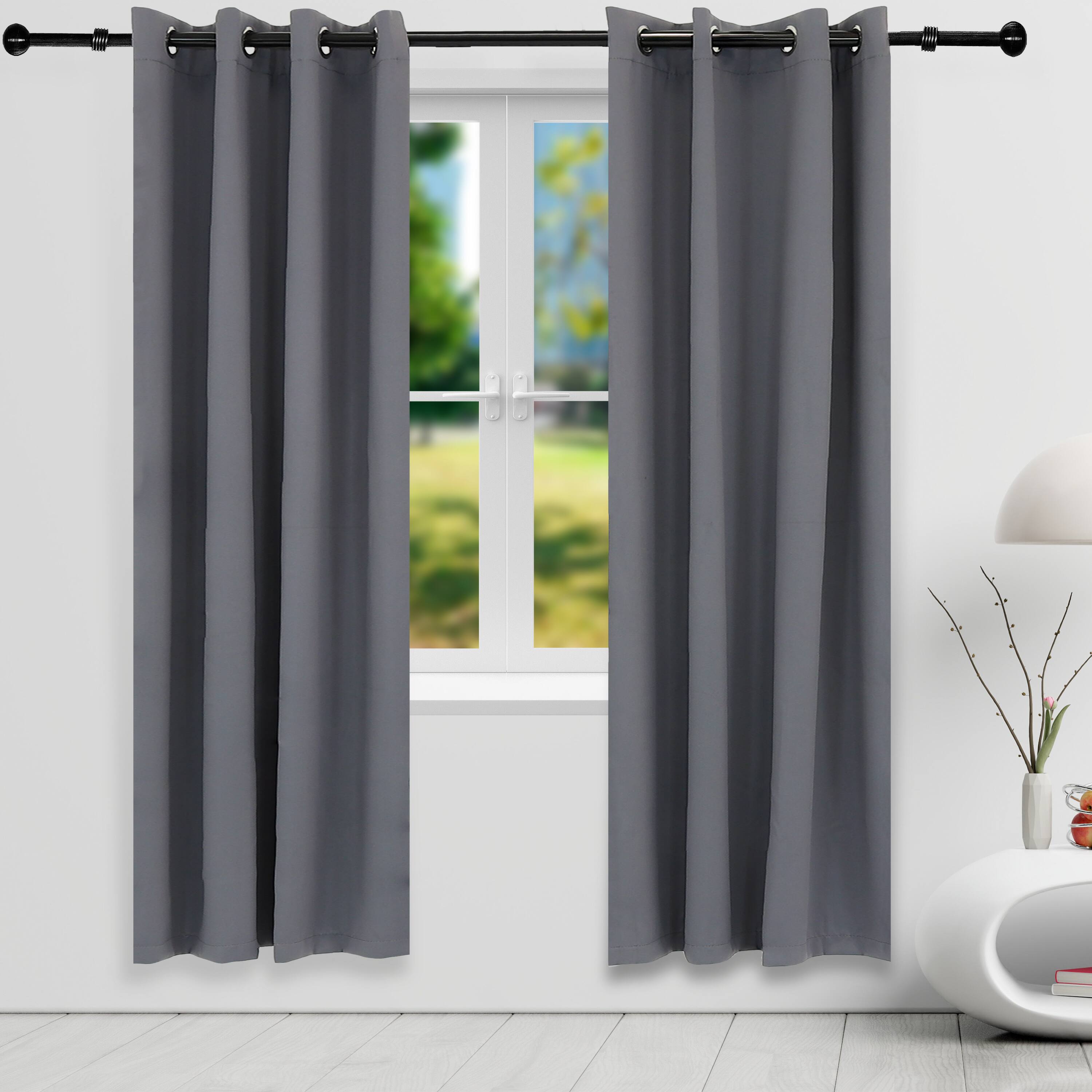 Alt View 5. Sunnydaze - Outdoor Blackout Curtain Panel - 52 in x 84 in - Set of 2 - Gray.