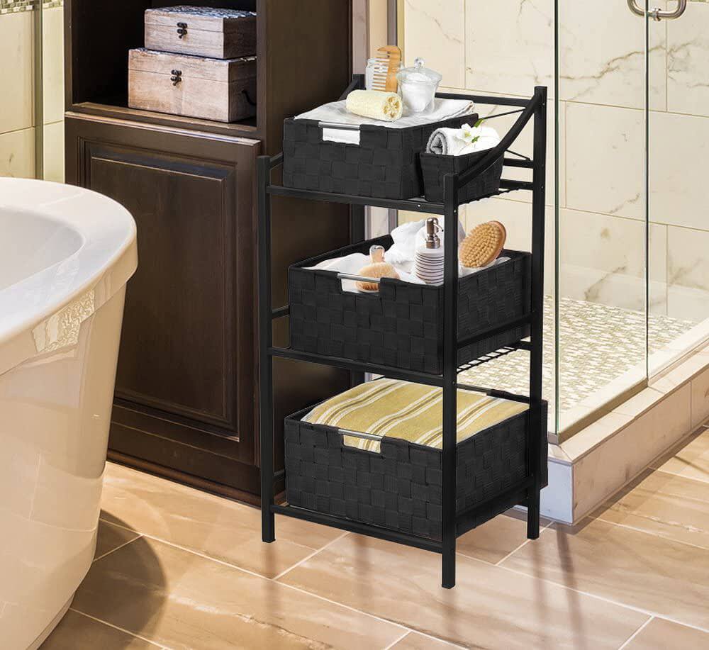 Left. Sorbus - Sorbus 7 Piece Storage Baskets for Organizing , Mesh, Linen, Organizer Storage Baskets for Home or Office - Black.