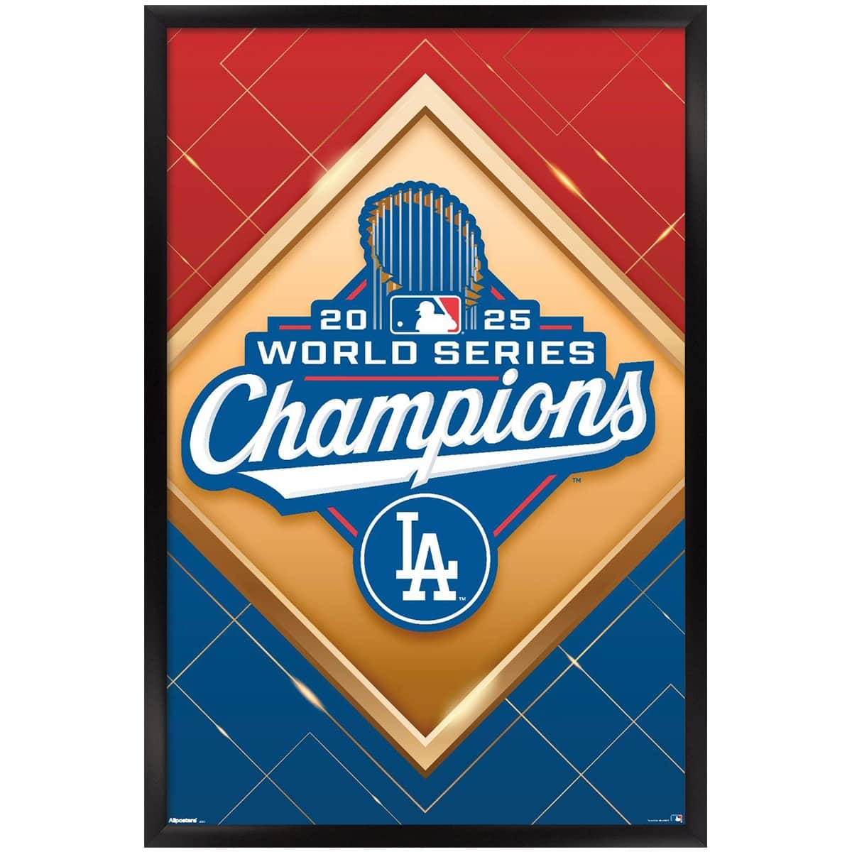 Trends International - Los Angeles Dodgers 2025 World Series Champions 22.375" x 34" Framed Poster - Multicolor