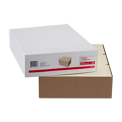 Staples 30% Recycled Reinforced File Folder, 1/3 Cut Tab, Legal Size ...