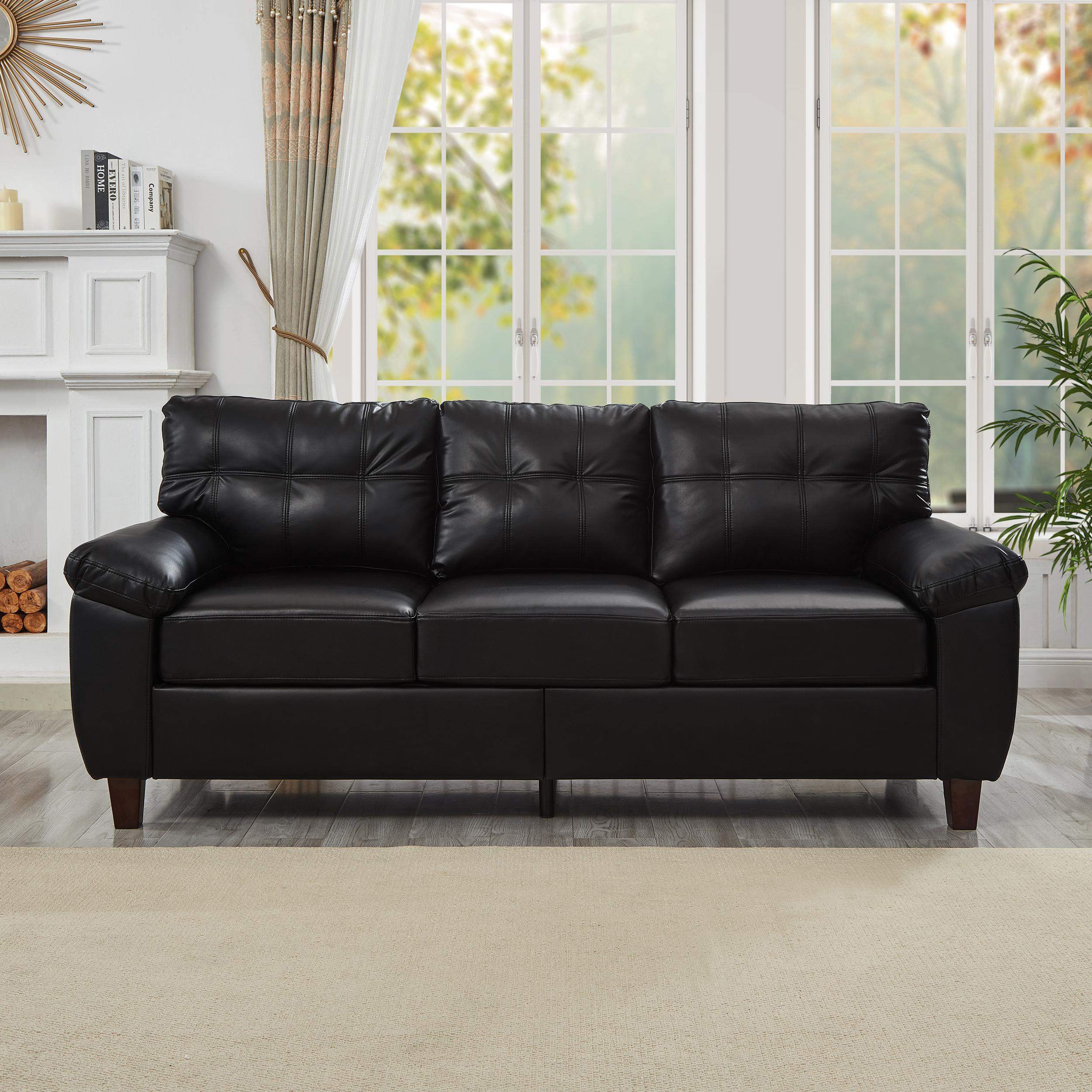 Roomtec 79 inch Three Seater Sofa Modern Design Faux Leather ...