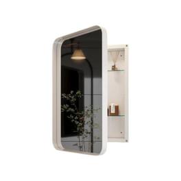 SlickBlue - Wall-Mounted Medicine Cabinet with Mirror and Storage Shelves - White