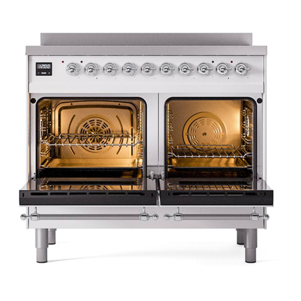 Alt View 1. ILVE - ILVE Nostalgie II 40 inch Induction Range with 6 Induction Elements (White) - White.
