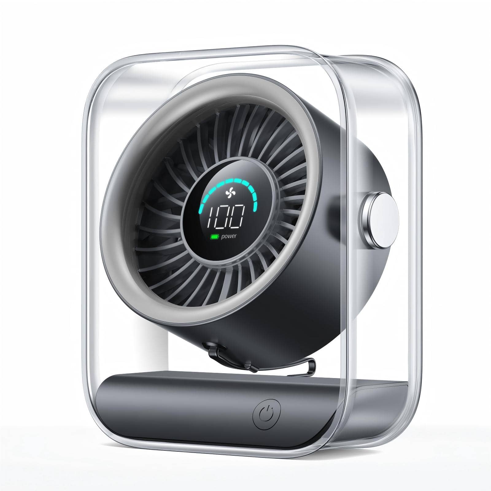 PRIMEPLUS - Rechargeable USB Desk Fan, 100 Speeds, Digital Display, 90° Rotating, Quiet Turbo Airflow for Home Office Travel - Black price history on PriceWatchPro