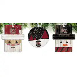 Fan Creations - South Carolina Gamecocks 3-Pack Ornament Set - Multicolor