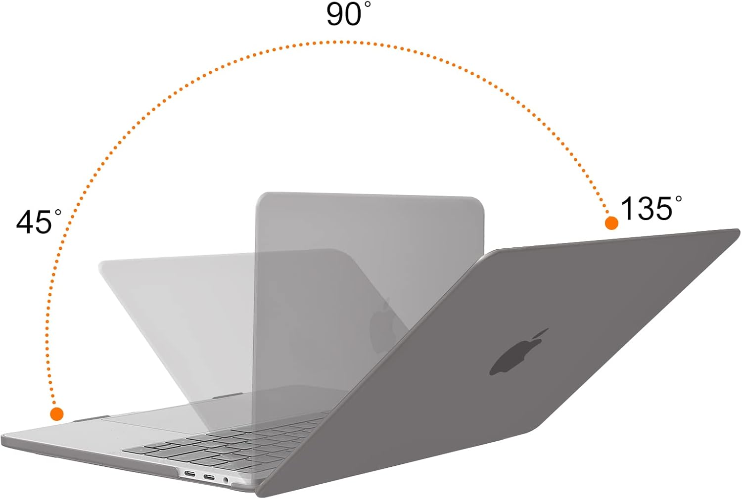 Back. mosiso - Hard Shell Case for 13-inch MacBook Pro 2016-2026 A2338 A2289 A2251 A2159 A1989 A1706 A1708 - Gray.
