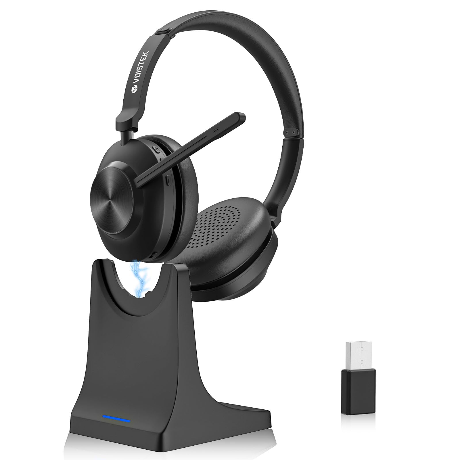 Alt View 6. Earthley Blooms - Wireless Headset With Mic For Work Microphone Compatible Pc Computer Laptop Tablet Cell Phones Office Call - Default.